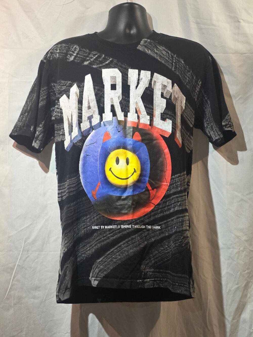 MARKET x Smiley Graphic Tee – Black Washed – Medium